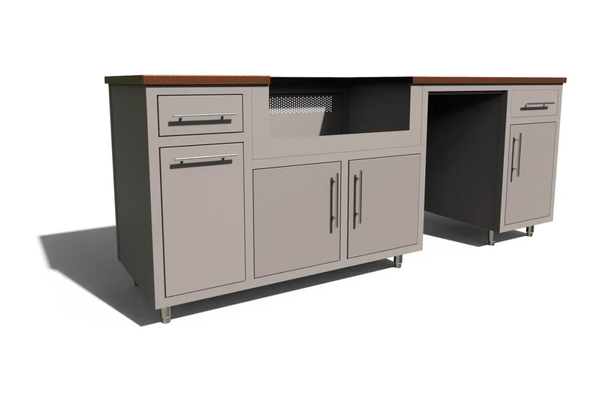 Coastal 90 Grill & Refrigerator Island