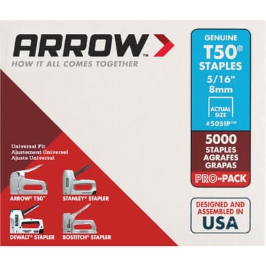 Arrow T50 Pro-Pack Heavy-Duty Staple, 5/16 In. (5000-Pack) (505IP)