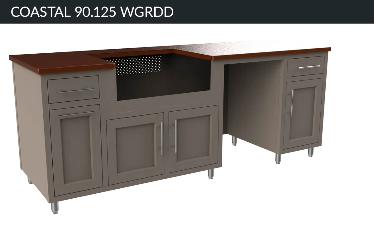 Coastal 90 Grill & Refrigerator Island