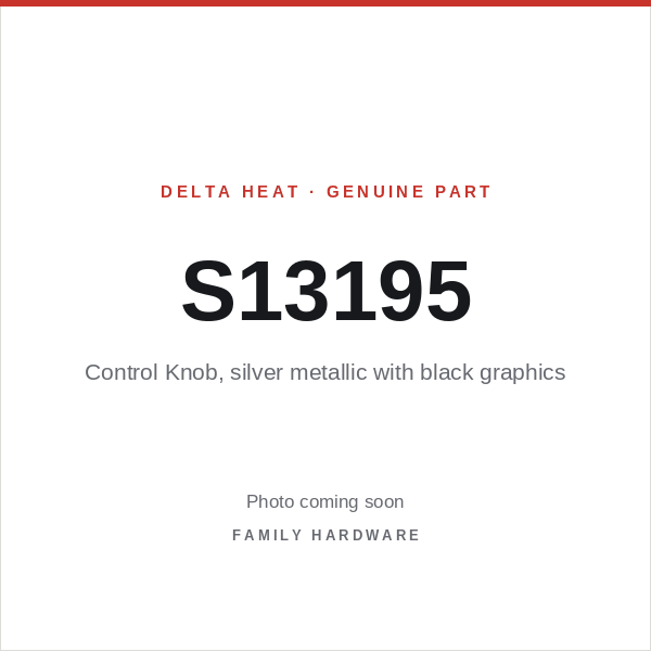 Control Knob, silver metallic with black graphics (S13195) — photo coming soon