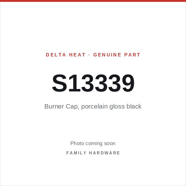 Burner Cap, porcelain gloss black (S13339) — photo coming soon