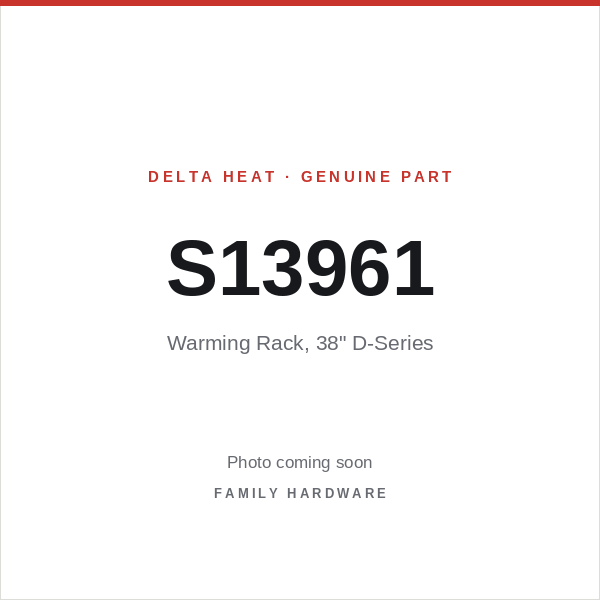 Warming Rack, 38" D-Series (S13961) — photo coming soon