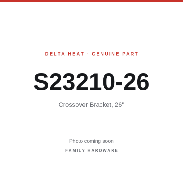 Crossover Bracket, 26" (S23210-26) — photo coming soon